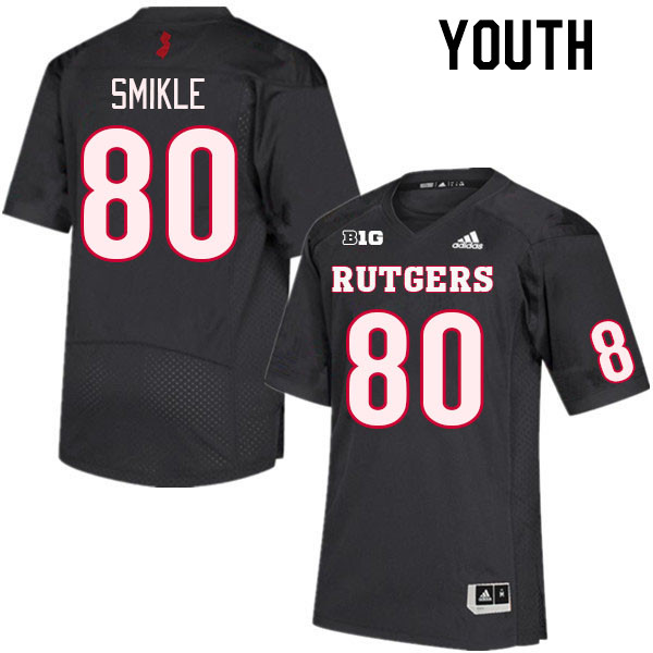 Youth #80 Jordan Smikle Rutgers Scarlet Knights College Football Jerseys Stitched Sale-Black - Click Image to Close